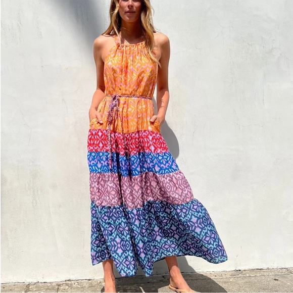 Xirena Viv Boho Cotton Silk Maxi Dress - Picture 1 of 10